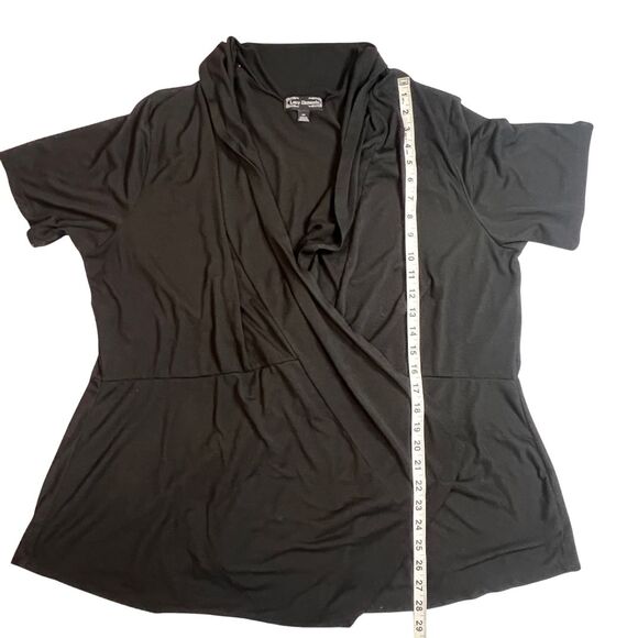 Lucky Diamond Cardigan Womens 3X Black Open Front Asymmetrical Relaxed Duster - Picture 3 of 10